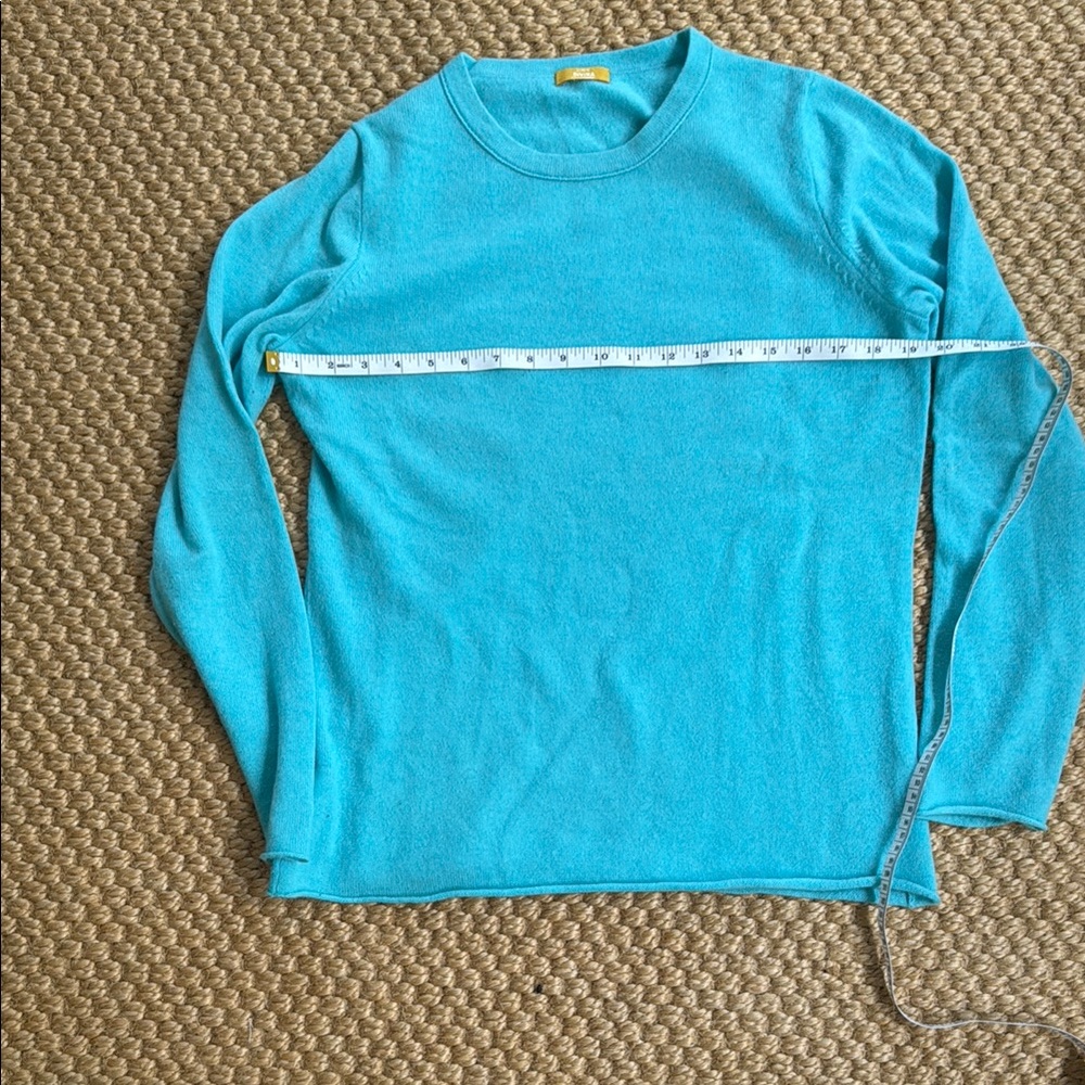 J. Crew Blue Cashmere Crewneck Sweater Knit Casual - Picture 4 of 5